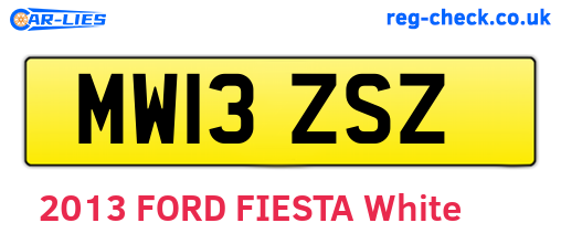 MW13ZSZ are the vehicle registration plates.