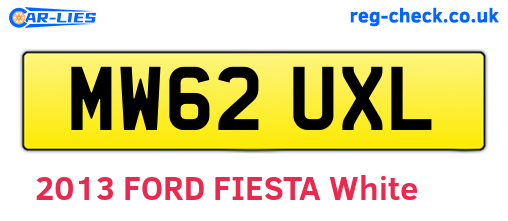 MW62UXL are the vehicle registration plates.