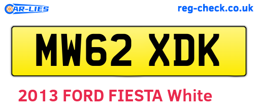 MW62XDK are the vehicle registration plates.
