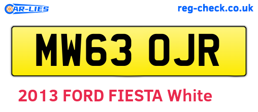 MW63OJR are the vehicle registration plates.