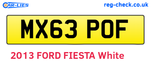 MX63POF are the vehicle registration plates.