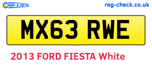 MX63RWE are the vehicle registration plates.