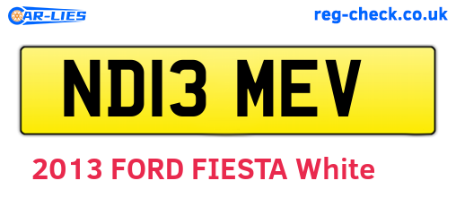 ND13MEV are the vehicle registration plates.