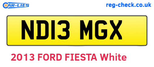 ND13MGX are the vehicle registration plates.
