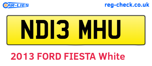 ND13MHU are the vehicle registration plates.