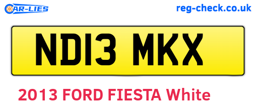 ND13MKX are the vehicle registration plates.