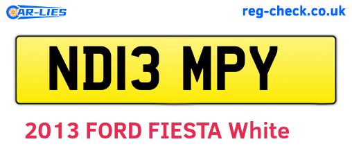 ND13MPY are the vehicle registration plates.