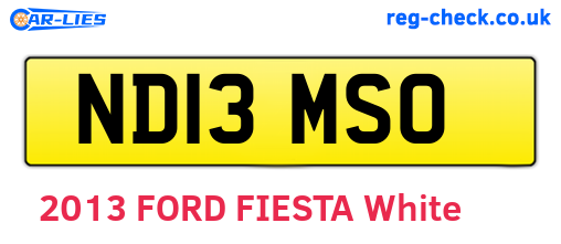ND13MSO are the vehicle registration plates.