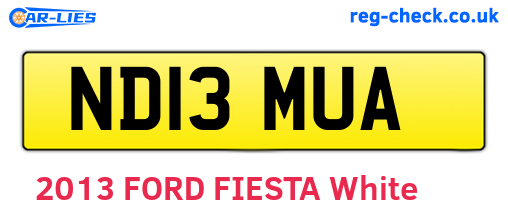 ND13MUA are the vehicle registration plates.