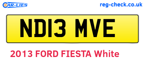 ND13MVE are the vehicle registration plates.