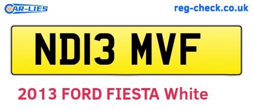 ND13MVF are the vehicle registration plates.