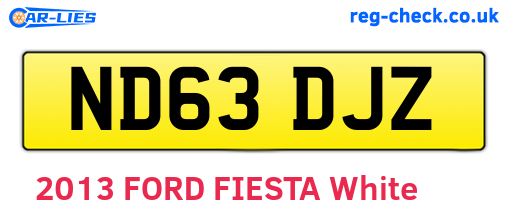 ND63DJZ are the vehicle registration plates.