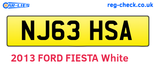 NJ63HSA are the vehicle registration plates.