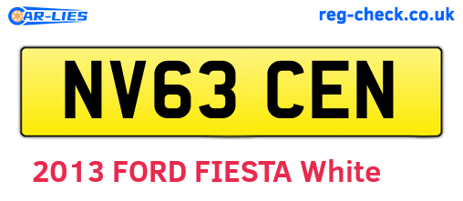 NV63CEN are the vehicle registration plates.