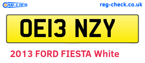 OE13NZY are the vehicle registration plates.
