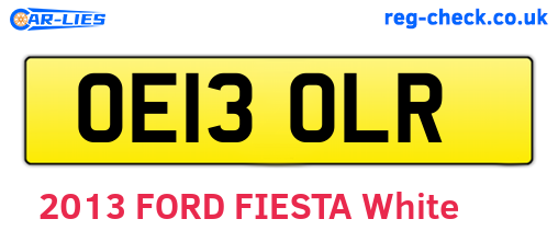 OE13OLR are the vehicle registration plates.