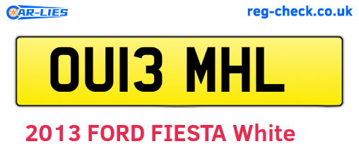 OU13MHL are the vehicle registration plates.