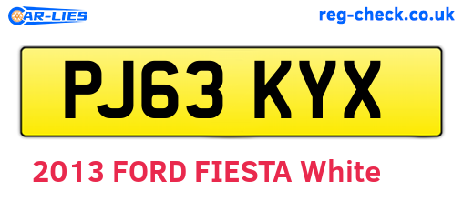 PJ63KYX are the vehicle registration plates.