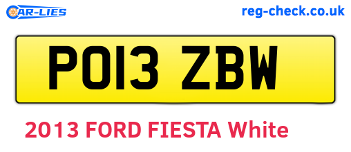 PO13ZBW are the vehicle registration plates.