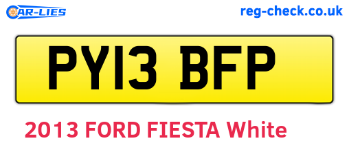 PY13BFP are the vehicle registration plates.