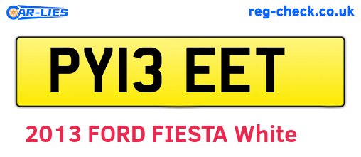 PY13EET are the vehicle registration plates.