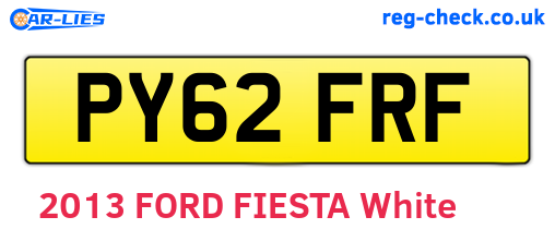 PY62FRF are the vehicle registration plates.