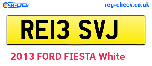 RE13SVJ are the vehicle registration plates.