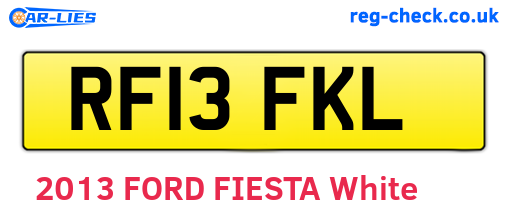 RF13FKL are the vehicle registration plates.