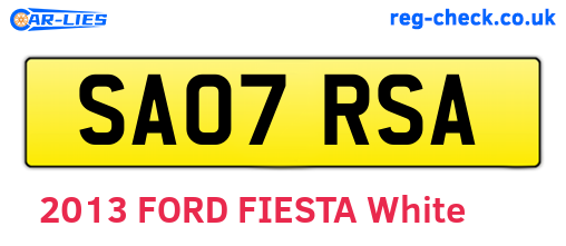 SA07RSA are the vehicle registration plates.