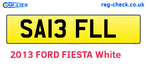 SA13FLL are the vehicle registration plates.
