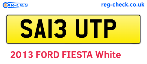 SA13UTP are the vehicle registration plates.