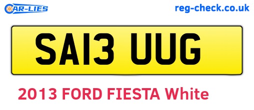SA13UUG are the vehicle registration plates.