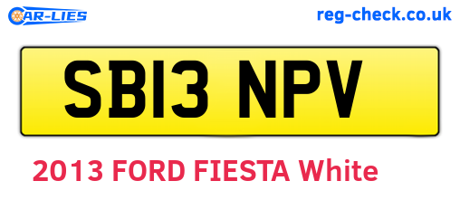 SB13NPV are the vehicle registration plates.