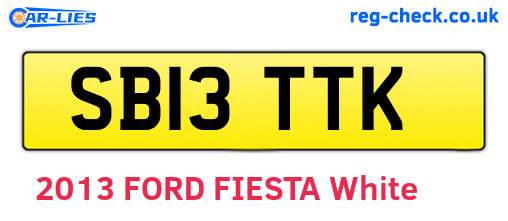 SB13TTK are the vehicle registration plates.