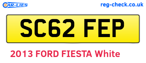 SC62FEP are the vehicle registration plates.