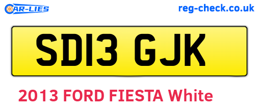 SD13GJK are the vehicle registration plates.