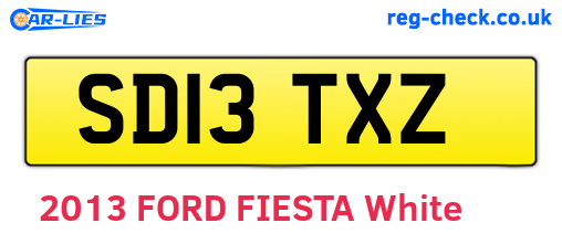 SD13TXZ are the vehicle registration plates.