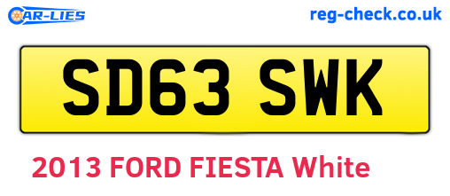 SD63SWK are the vehicle registration plates.