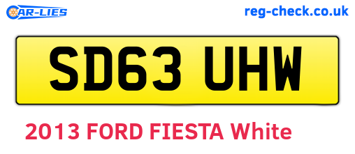 SD63UHW are the vehicle registration plates.