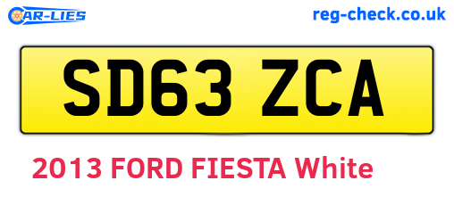 SD63ZCA are the vehicle registration plates.