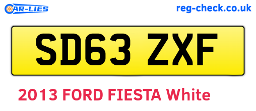 SD63ZXF are the vehicle registration plates.