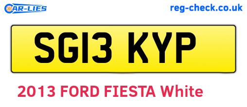 SG13KYP are the vehicle registration plates.