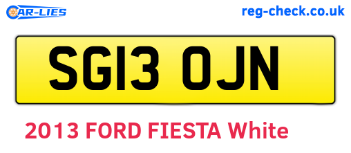 SG13OJN are the vehicle registration plates.