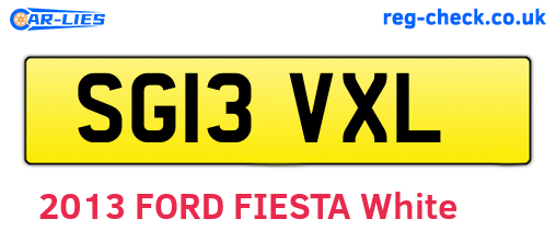 SG13VXL are the vehicle registration plates.