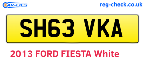 SH63VKA are the vehicle registration plates.