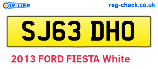 SJ63DHO are the vehicle registration plates.