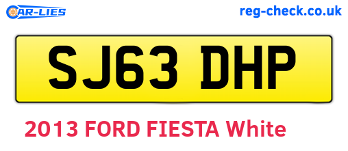 SJ63DHP are the vehicle registration plates.