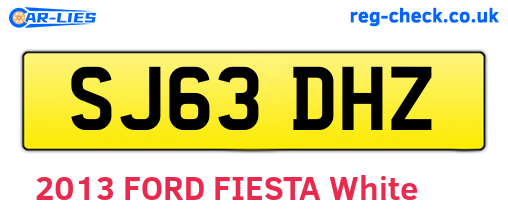 SJ63DHZ are the vehicle registration plates.