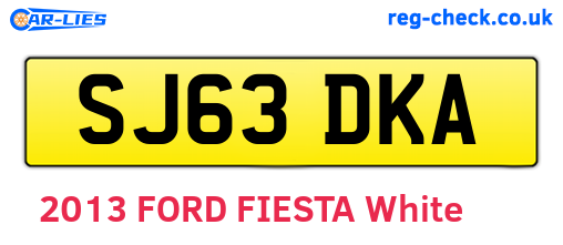 SJ63DKA are the vehicle registration plates.