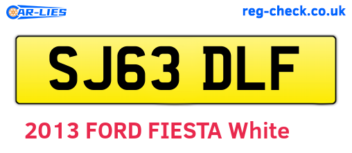 SJ63DLF are the vehicle registration plates.